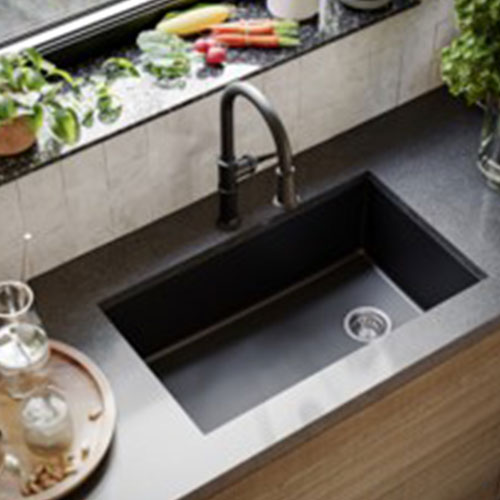 32” Karran Quartz Black Sink. Boise 23: Kitchen Fixtures & Finishes